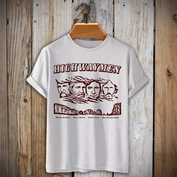 Tops - Highwaymen Waylon Jennings Willie Nelson Johnny Cash Kris Kristofferson Tshirt